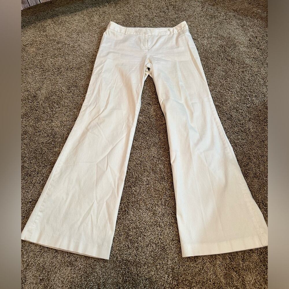 Kenneth Cole, White, vintage pants, size 12, 97%, cotton, 3%, spandex, wide leg